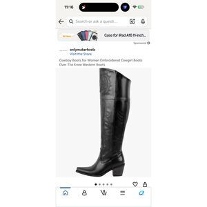Embroidered Over The Knee Cowgirl Boots Women Size 10 Western Tall Boots